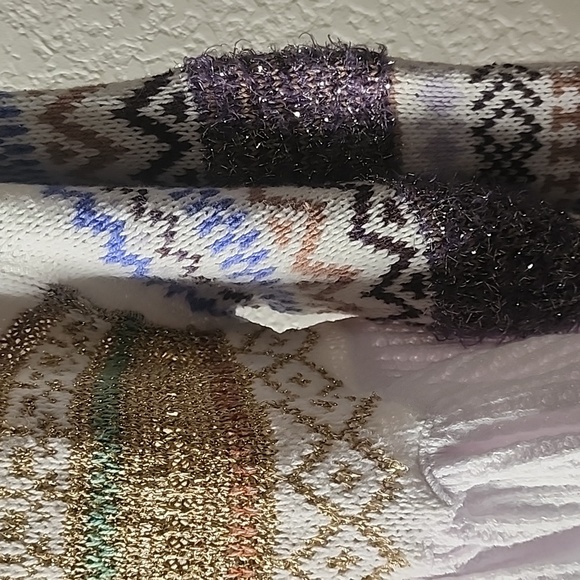 Free People Purple and White Knit 1/4 Zip Babydoll Jersey - Picture 3 of 9